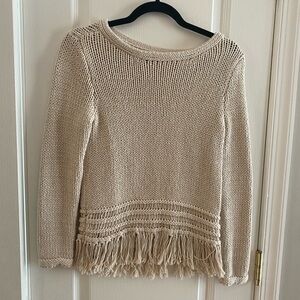 Beige sweater with knit details